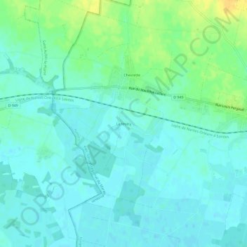 Mappa topografica Le Motty, altitudine, rilievo