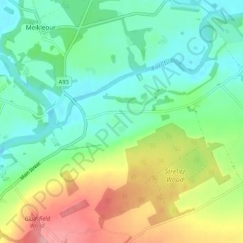 Mappa topografica Hatton, altitudine, rilievo