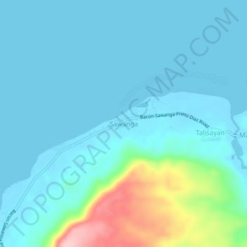 Mappa topografica Sawanga, altitudine, rilievo