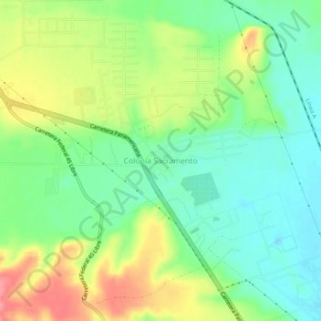 Mappa topografica Colonia Sacramento, altitudine, rilievo