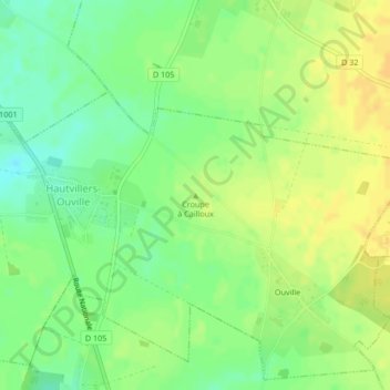 Mappa topografica Croupe à Cailloux, altitudine, rilievo