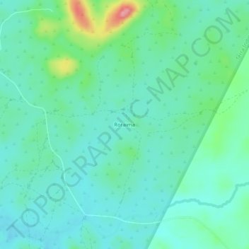 Mappa topografica Roraima, altitudine, rilievo
