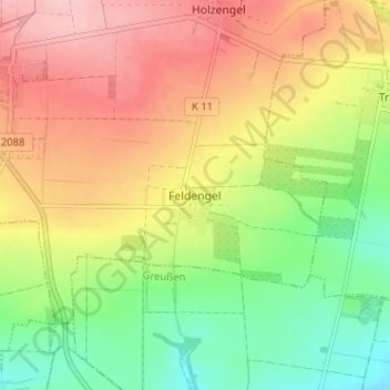 Mappa topografica Feldengel, altitudine, rilievo