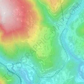 Mappa topografica Spinga, altitudine, rilievo