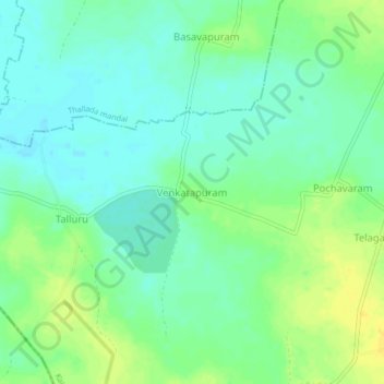 Mappa topografica Venkatapuram, altitudine, rilievo