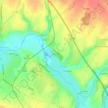 Mappa topografica Suire, altitudine, rilievo