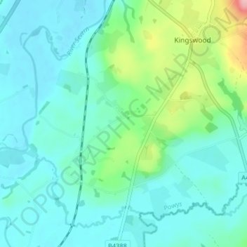 Mappa topografica Forden, altitudine, rilievo