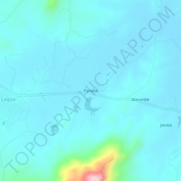 Mappa topografica Paraíba, altitudine, rilievo