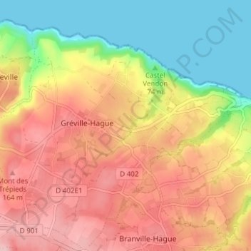Mappa topografica Lieu Bienvenu, altitudine, rilievo