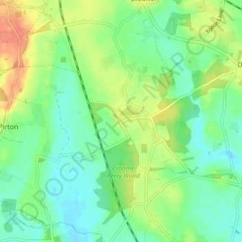 Mappa topografica Wadborough, altitudine, rilievo