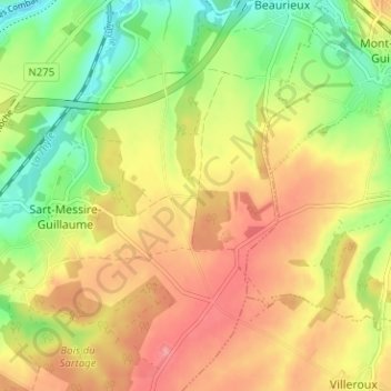 Mappa topografica Petit Chenoy, altitudine, rilievo