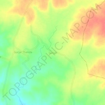Mappa topografica Gurjal, altitudine, rilievo