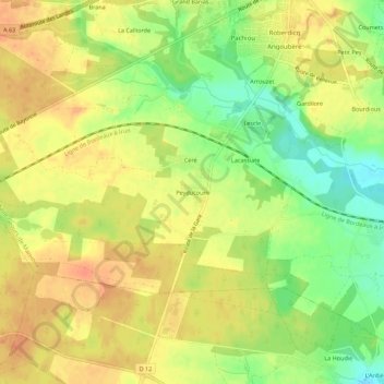 Mappa topografica Peyducoum, altitudine, rilievo