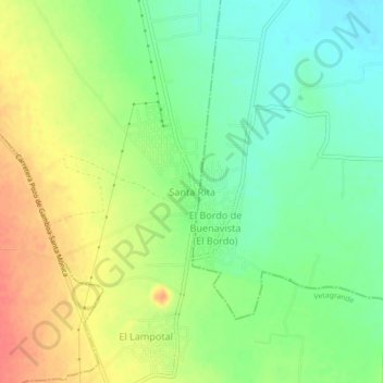 Mappa topografica Santa Rita, altitudine, rilievo
