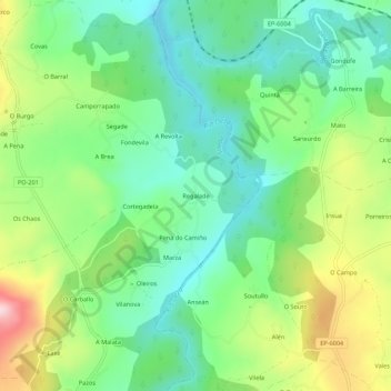 Mappa topografica Regalade, altitudine, rilievo