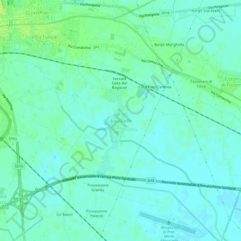Mappa topografica Aguscello, altitudine, rilievo