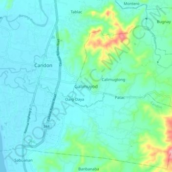 Mappa topografica Galimuyod, altitudine, rilievo