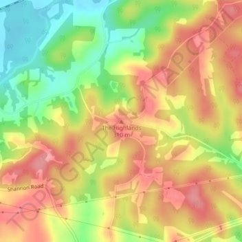 Mappa topografica The Highlands, altitudine, rilievo
