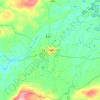 Mappa topografica Rathfriland, altitudine, rilievo