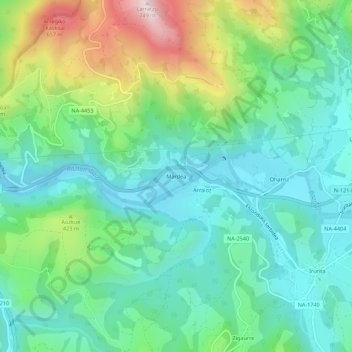 Mappa topografica Mardea, altitudine, rilievo