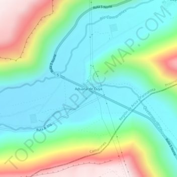 Mappa topografica Aduana de Cuya, altitudine, rilievo