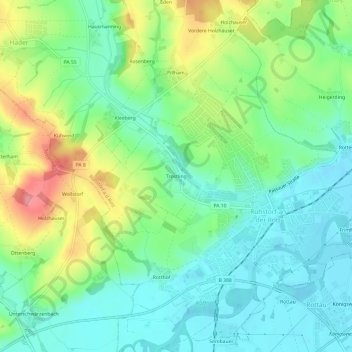 Mappa topografica Trostling, altitudine, rilievo
