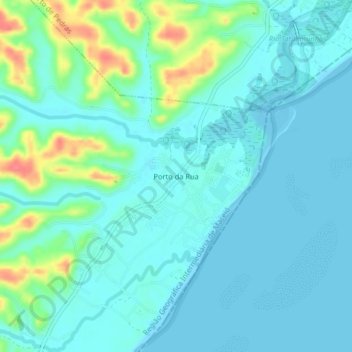 Mappa topografica Porto da Rua, altitudine, rilievo