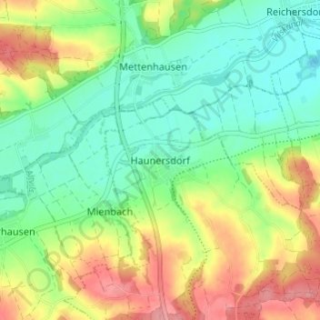 Mappa topografica Haunersdorf, altitudine, rilievo