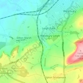 Mappa topografica Penknap, altitudine, rilievo