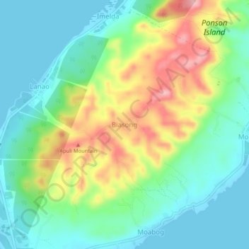 Mappa topografica Biasong, altitudine, rilievo
