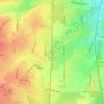 Mappa topografica Moselle, altitudine, rilievo