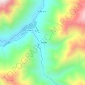 Mappa topografica La Ramada, altitudine, rilievo
