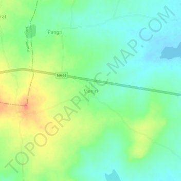 Mappa topografica Manjri, altitudine, rilievo