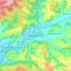 Mappa topografica Machynlleth, altitudine, rilievo