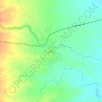 Mappa topografica Daraban, altitudine, rilievo