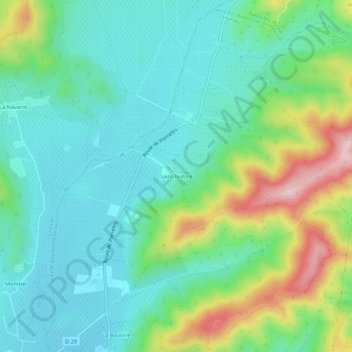 Mappa topografica Saint-Isidore, altitudine, rilievo