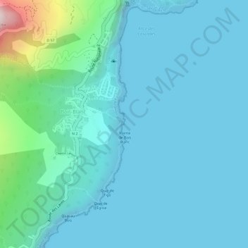 Mappa topografica Quai Plat, altitudine, rilievo