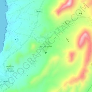 Mappa topografica Las Hermosas, altitudine, rilievo