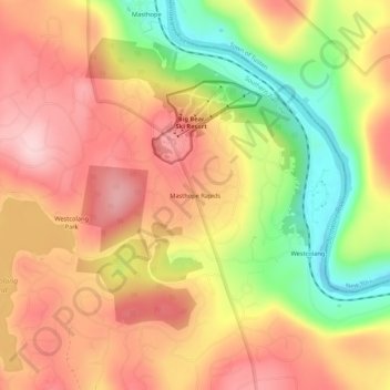 Mappa topografica Masthope Rapids, altitudine, rilievo