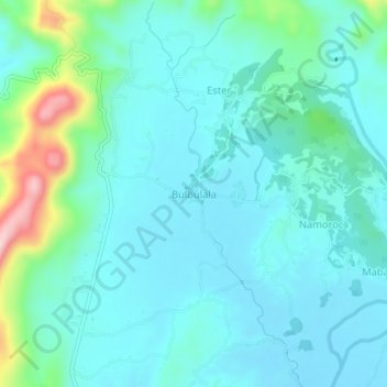 Mappa topografica Bulbulala, altitudine, rilievo
