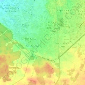 Mappa topografica Agoudal ou Souss, altitudine, rilievo
