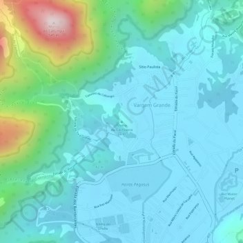 Mappa topografica Morro da Cachoeira, altitudine, rilievo