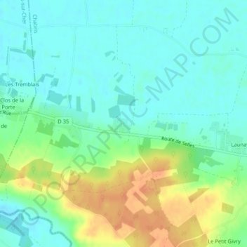 Mappa topografica Puance, altitudine, rilievo