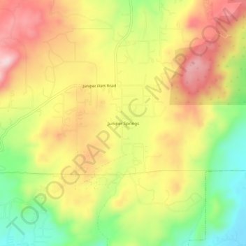 Mappa topografica Juniper Springs, altitudine, rilievo