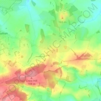 Mappa topografica Well, altitudine, rilievo