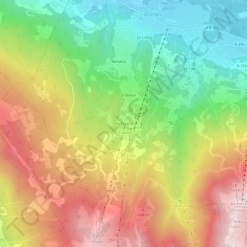 Mappa topografica Les Esserts, altitudine, rilievo