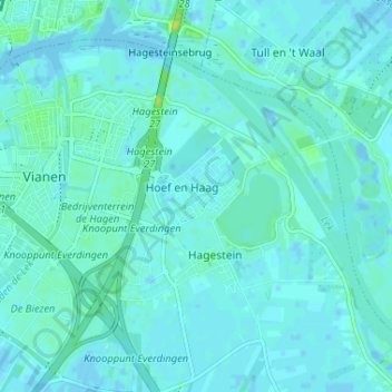 Mappa topografica Hoef en Haag, altitudine, rilievo