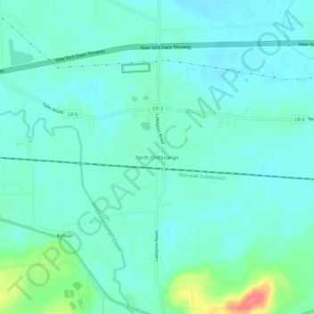 Mappa topografica North Chittenango, altitudine, rilievo