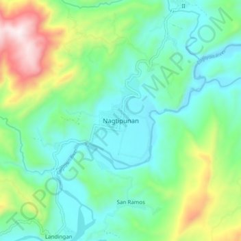 Mappa topografica Nagtipunan, altitudine, rilievo