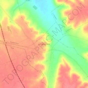 Mappa topografica La Fuencubierta, altitudine, rilievo